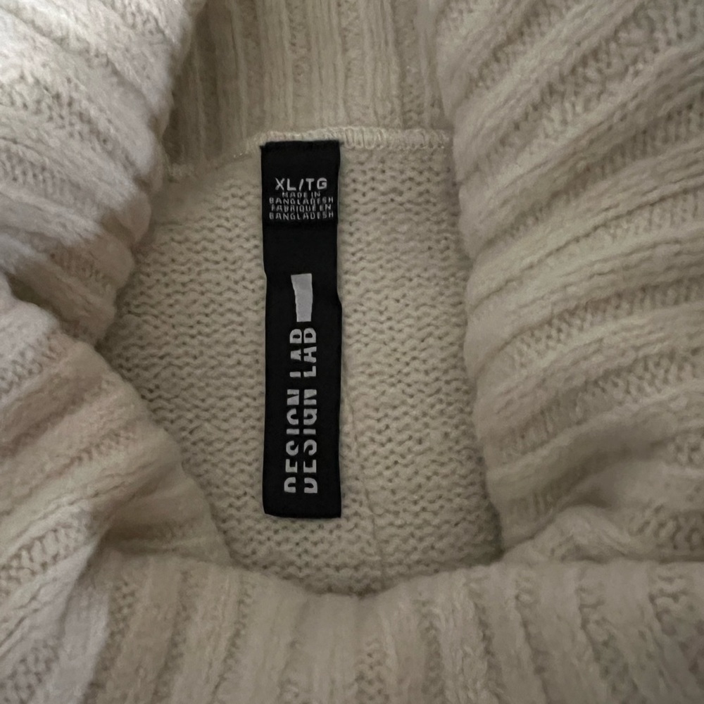 NWT Design Lab Ladies XL Beige Turtleneck Sweater Dress - Picture 5 of 16